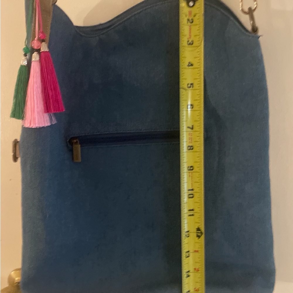 Batik Patchwork Crossbody Bag Boho Floral w/ Tassels & Woven Strap Artisan Style - Picture 8 of 11